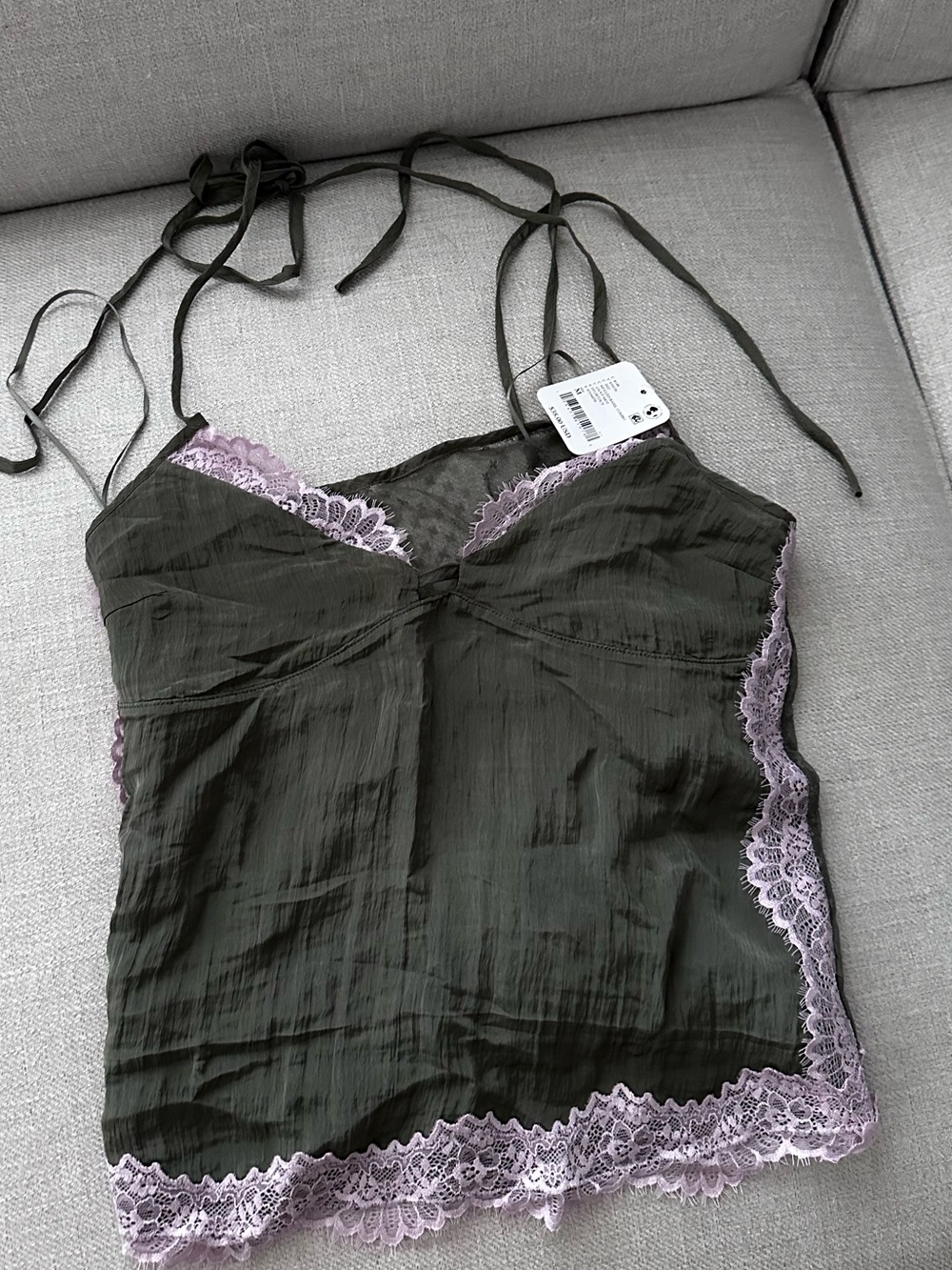 Free people forest green eye candy cami - Picture 4 of 6